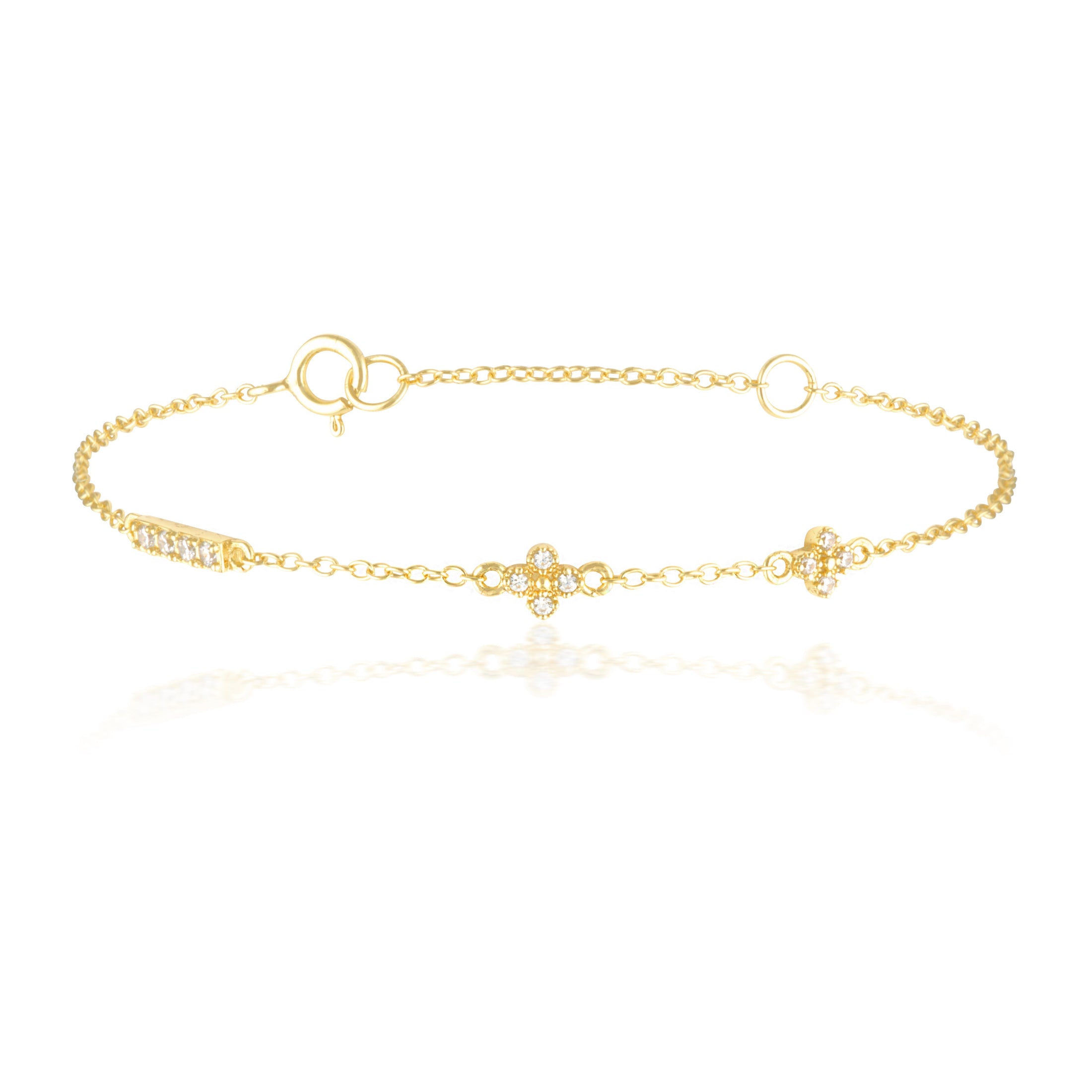 Elegant 0.08 TCW Round Lab-Grown Diamond Gold Bracelet