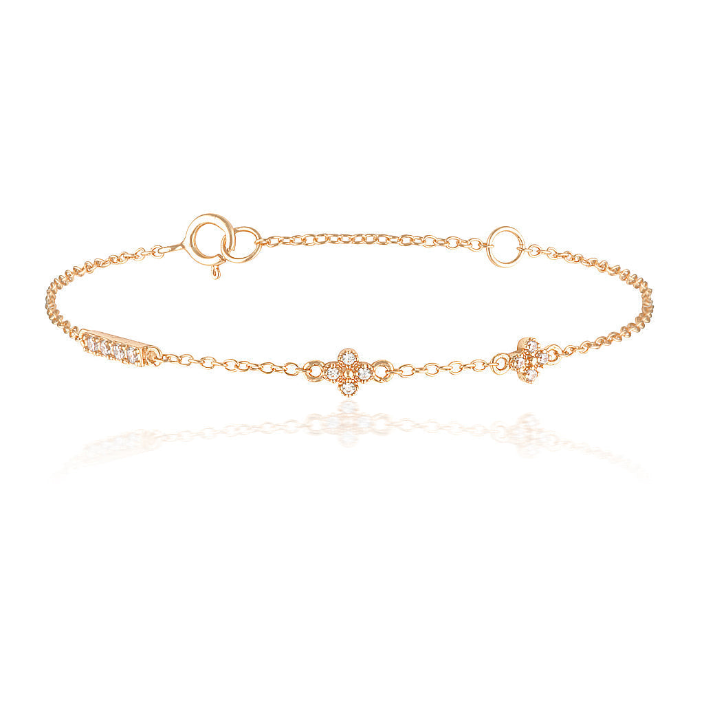 Elegant 0.08 TCW Round Lab-Grown Diamond Gold Bracelet