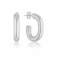 Load image into Gallery viewer, Sleek Silver C-Shaped Hoop Earrings
