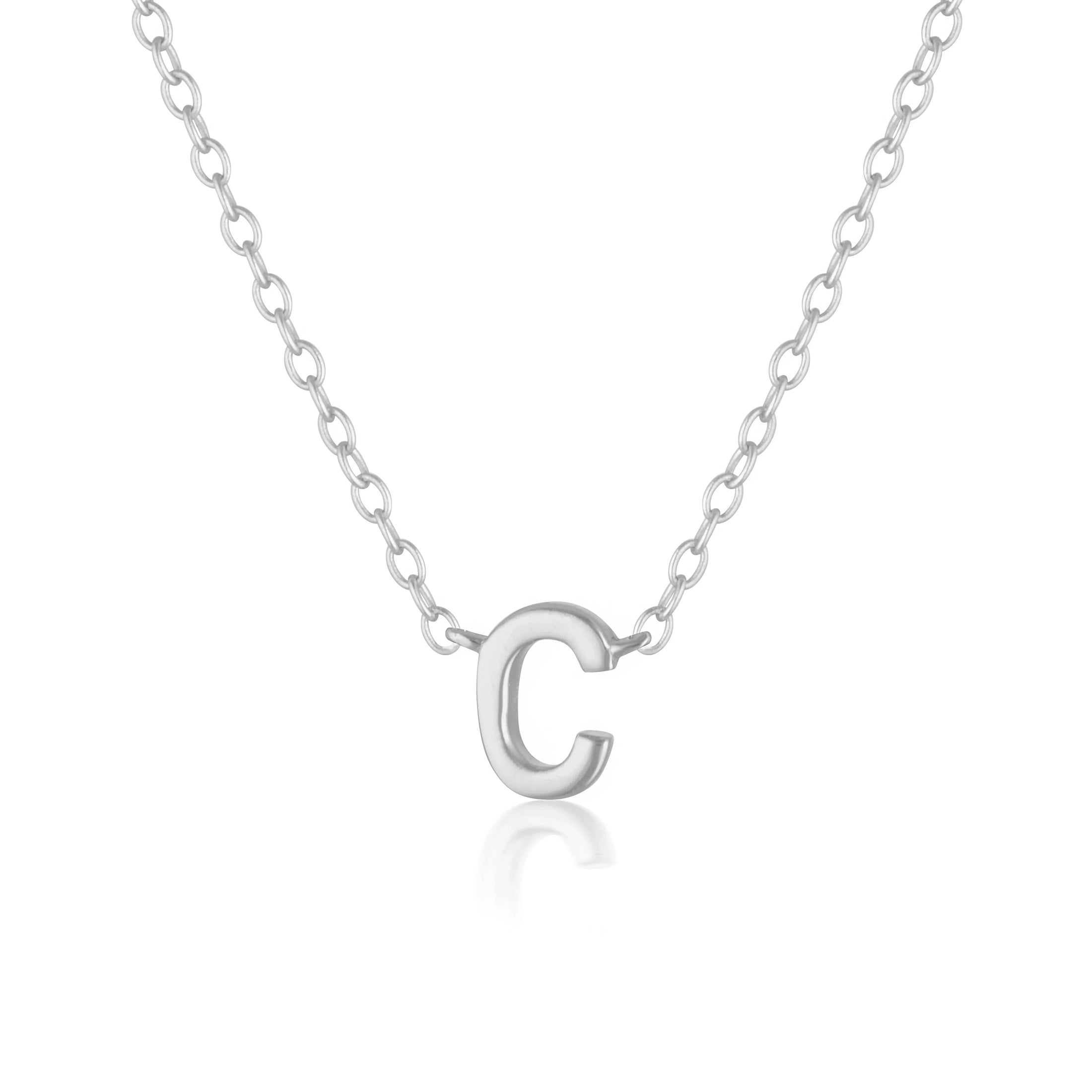 Elegant Silver Initial "A" Pendant Necklace