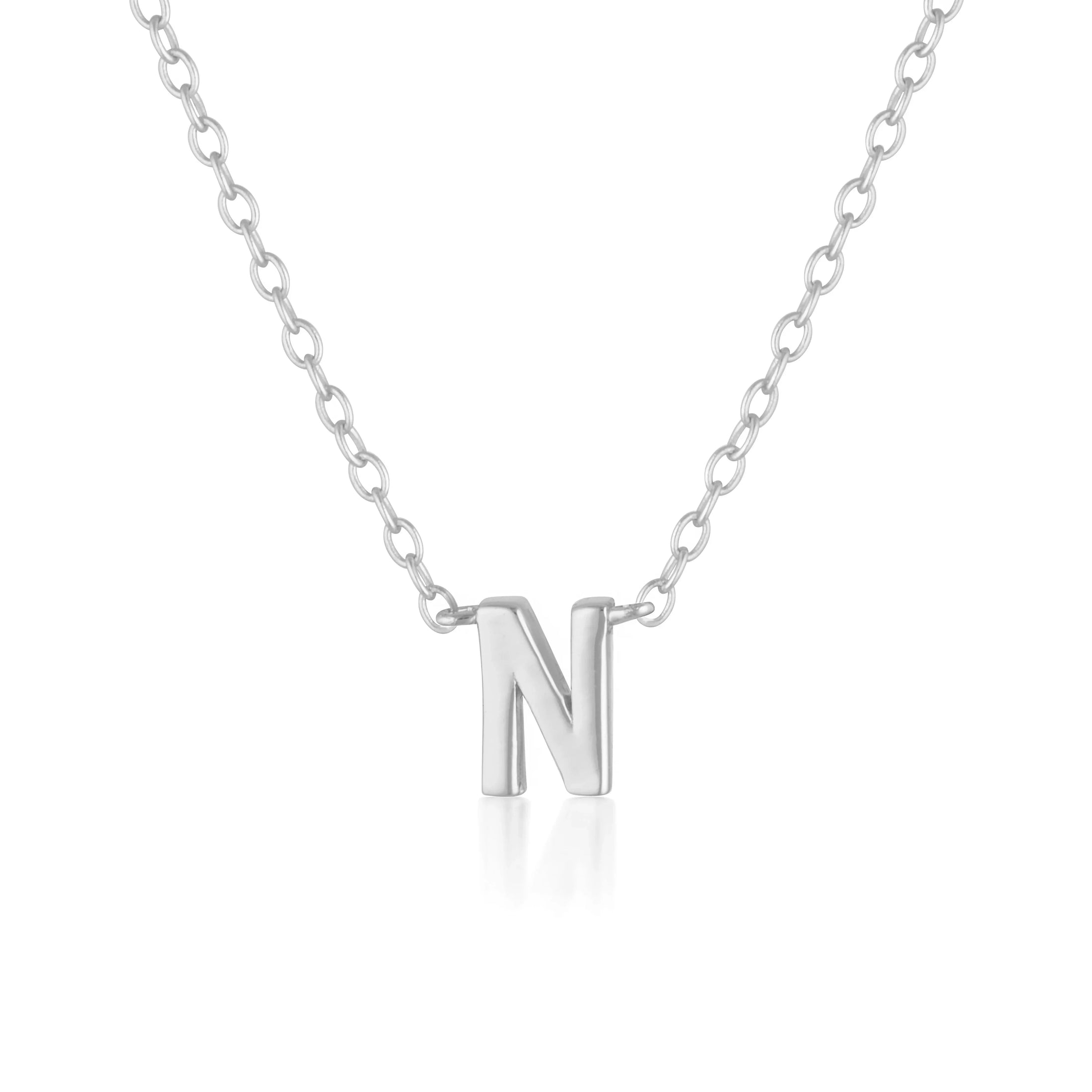 Elegant Silver Initial "A" Pendant Necklace