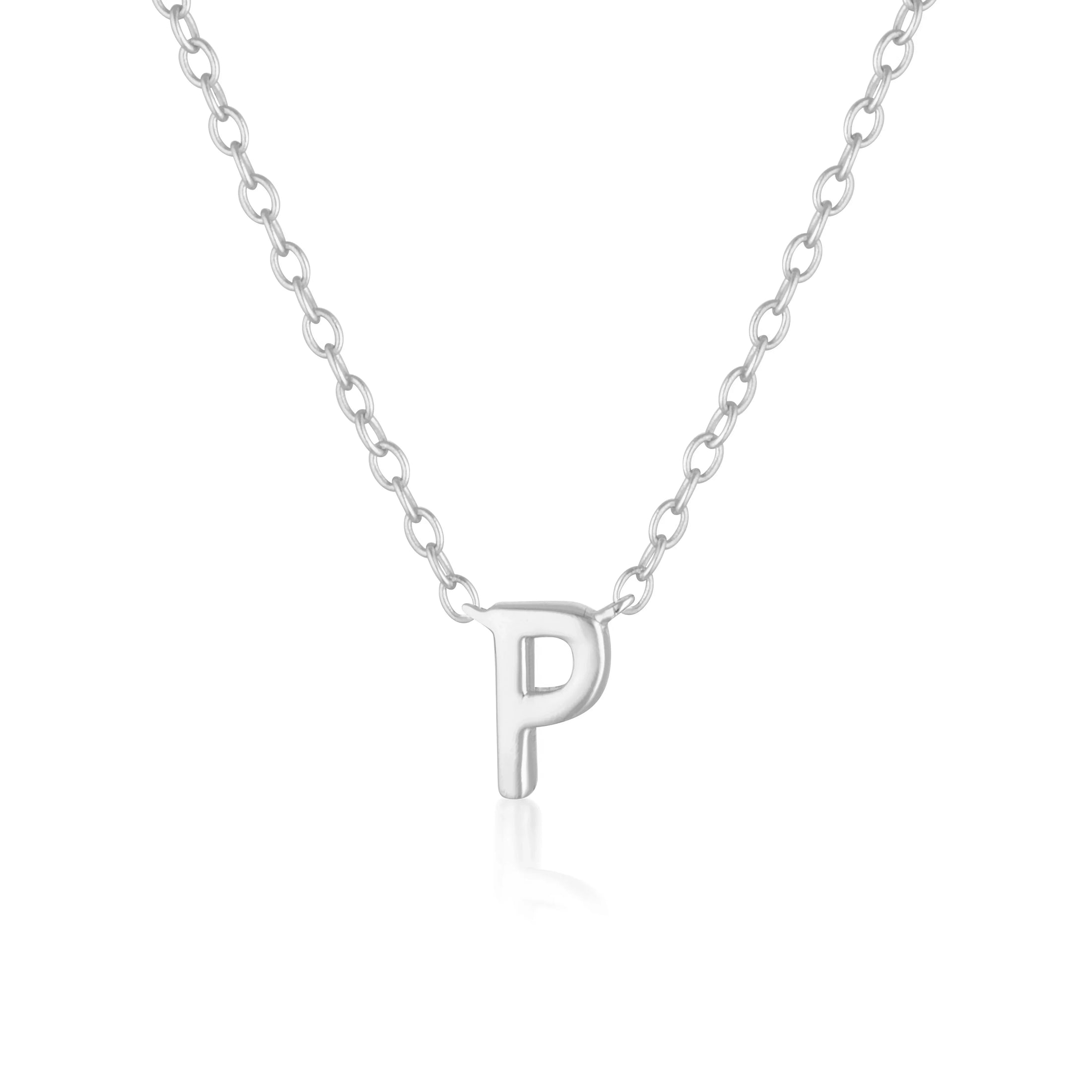 Elegant Silver Initial "A" Pendant Necklace