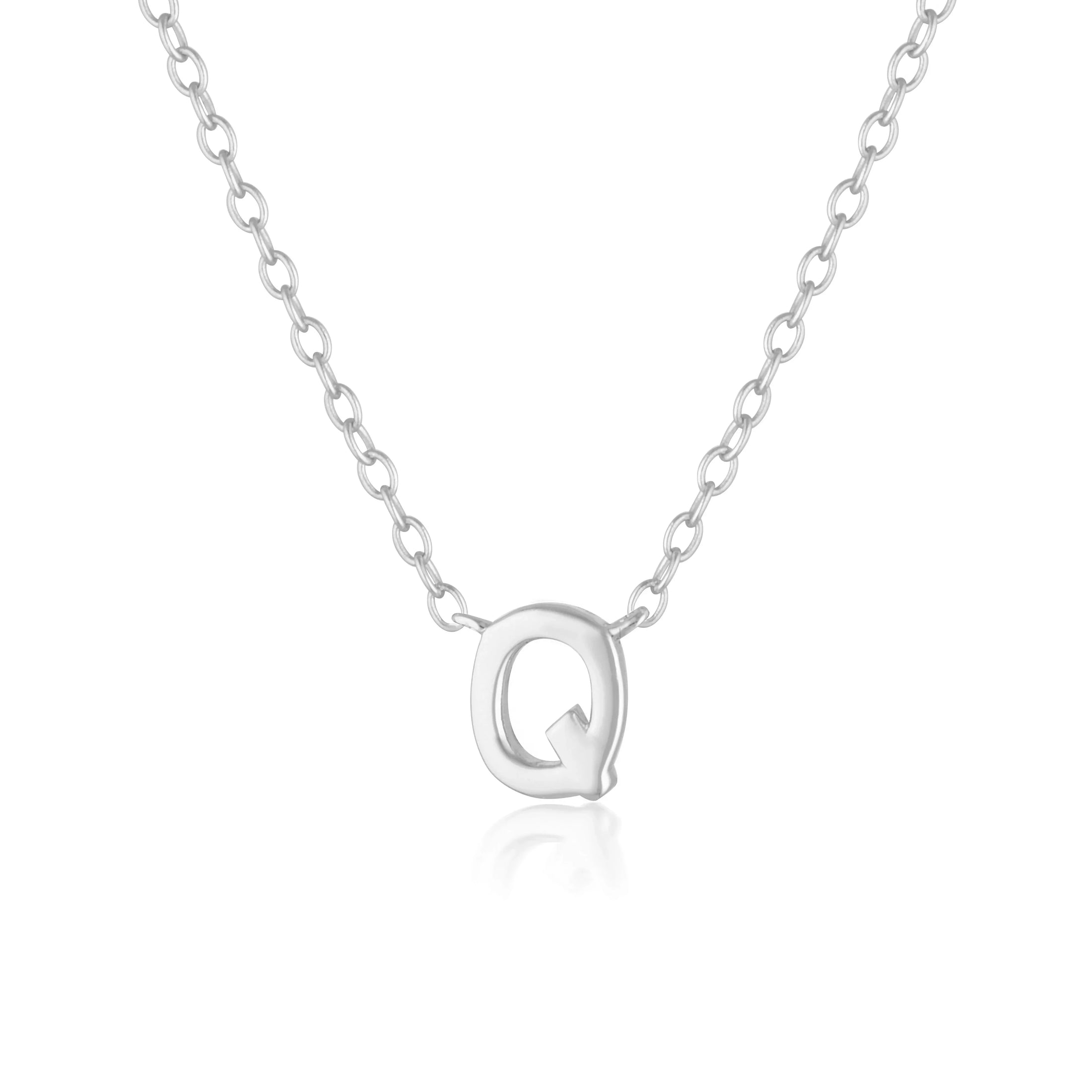 Elegant Silver Initial "A" Pendant Necklace