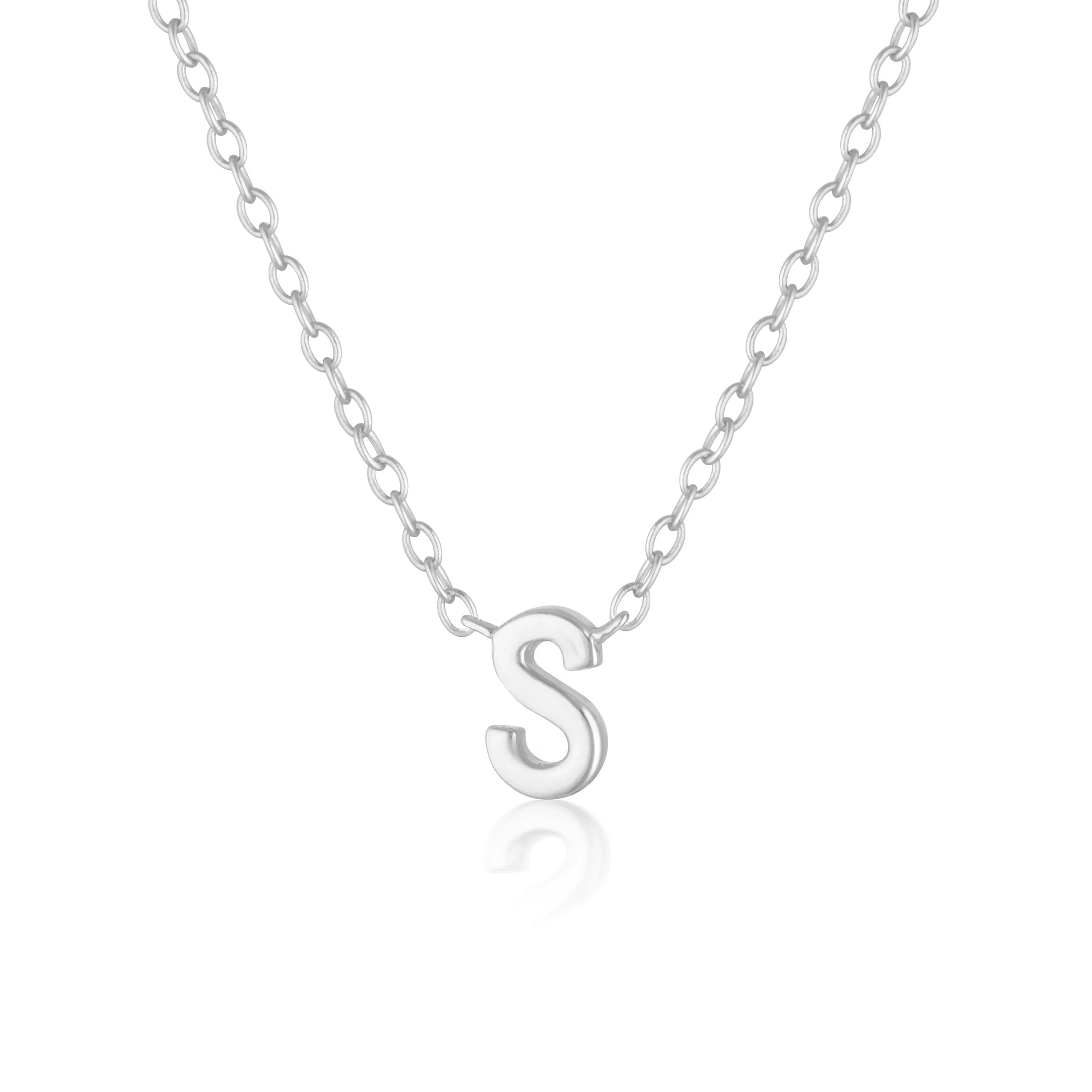 Elegant Silver Initial "A" Pendant Necklace