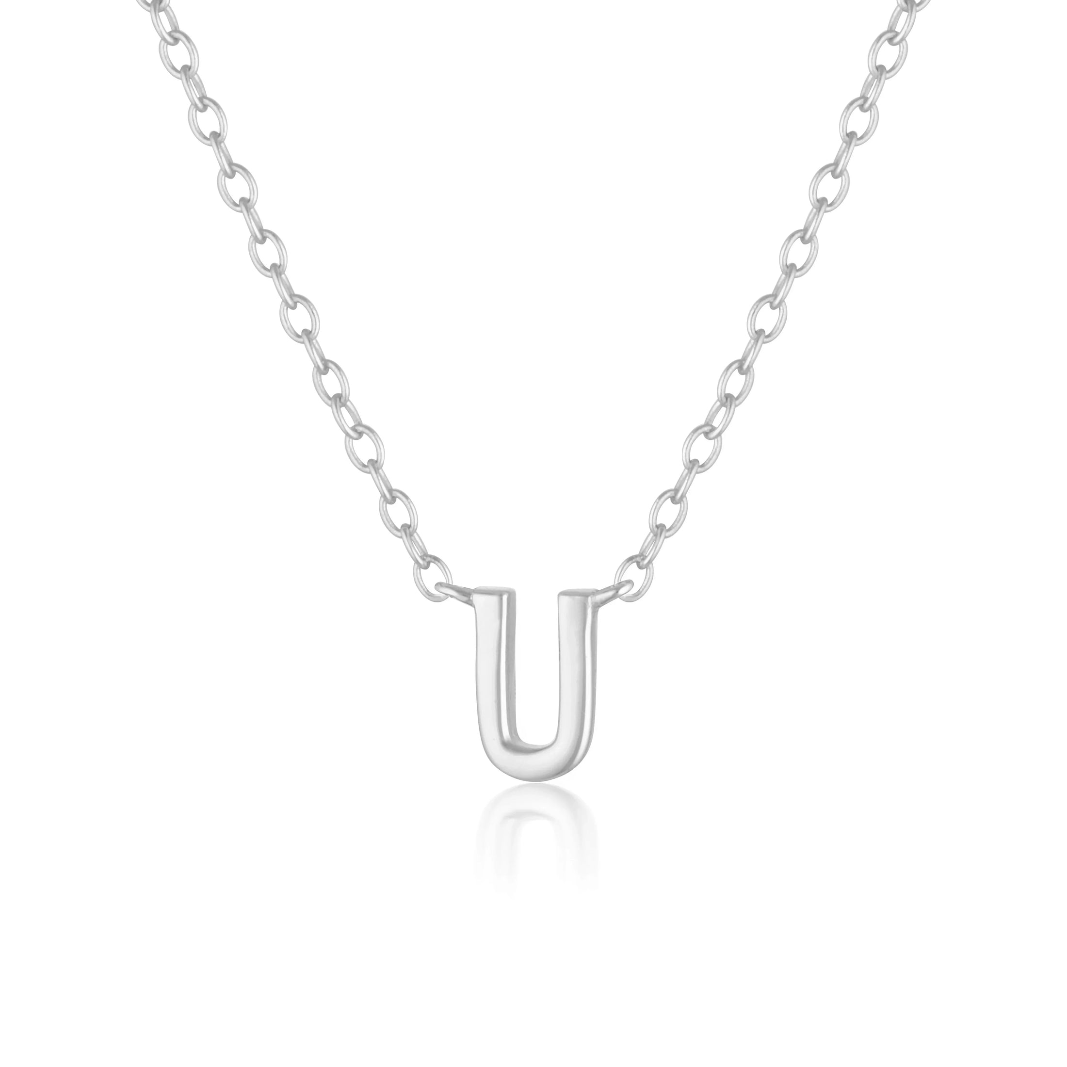 Elegant Silver Initial "A" Pendant Necklace