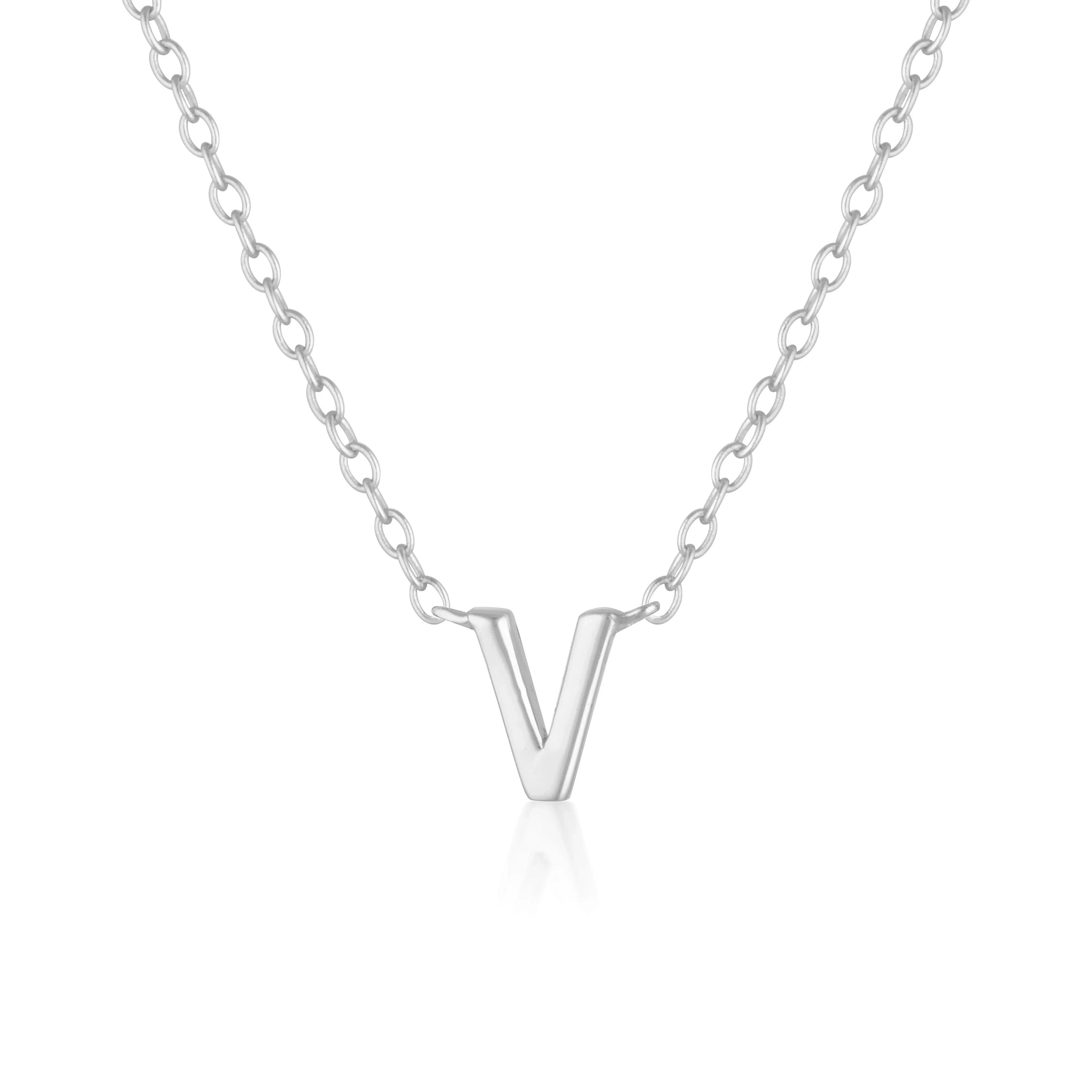 Elegant Silver Initial "A" Pendant Necklace