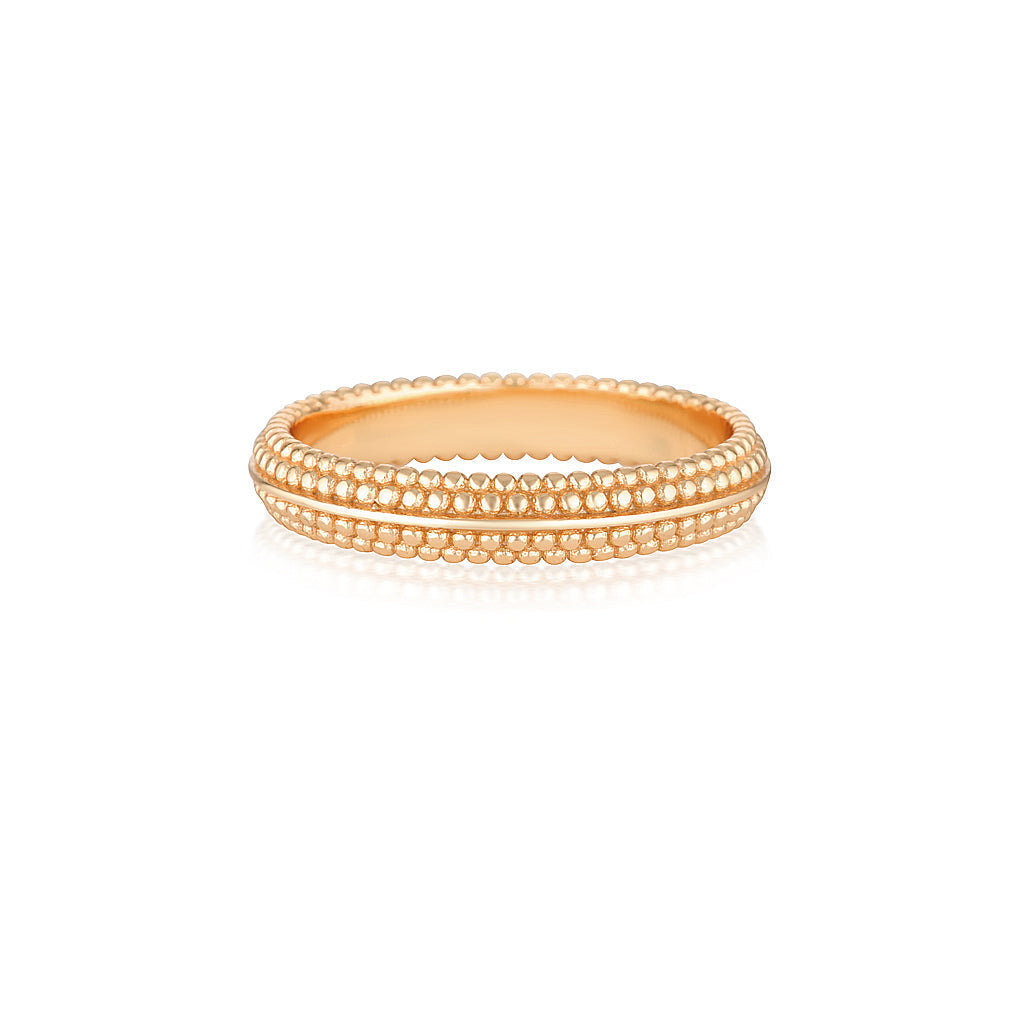 Round Dotted Thick Wedding Band