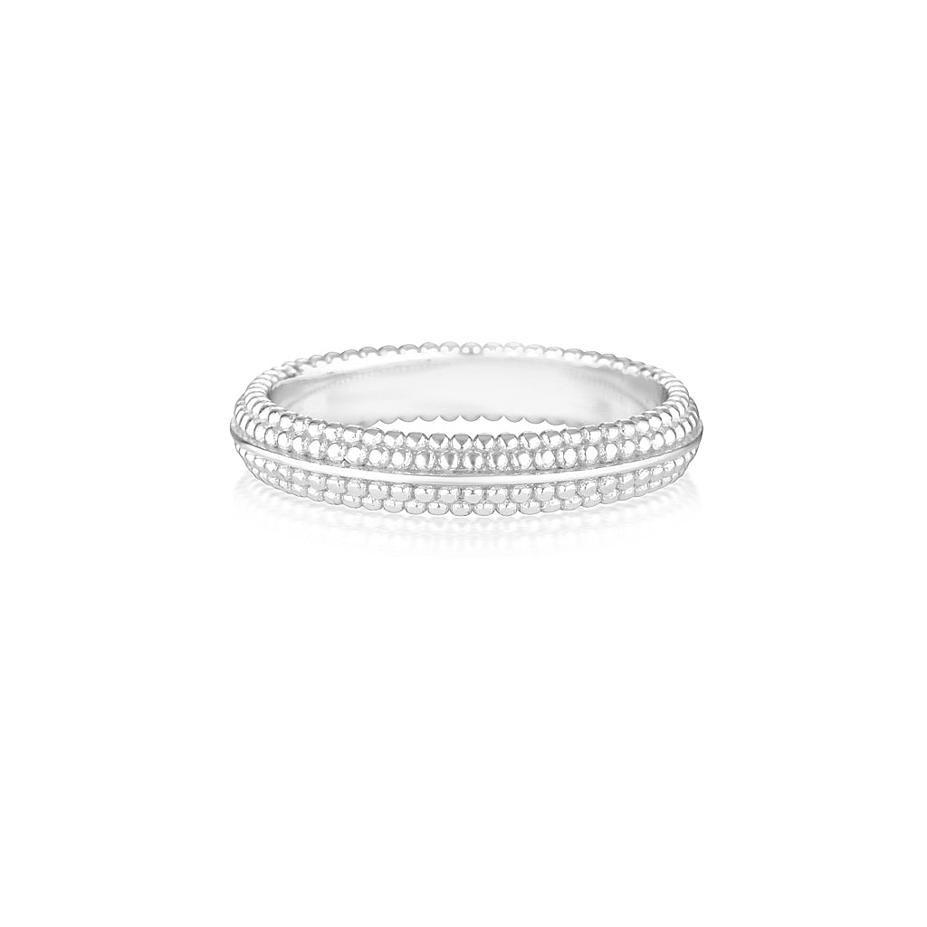 Round Dotted Thick Wedding Band