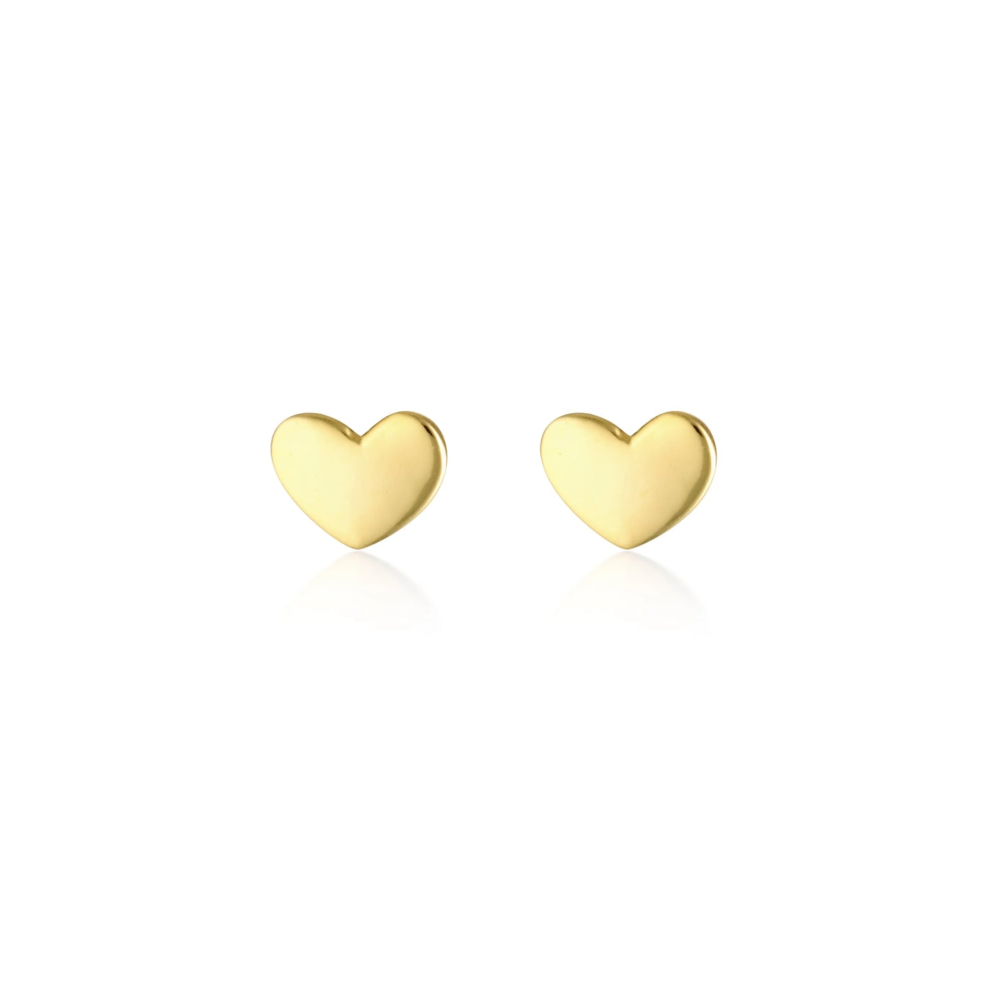 Golden Heart Shaped Stud Earrings 1