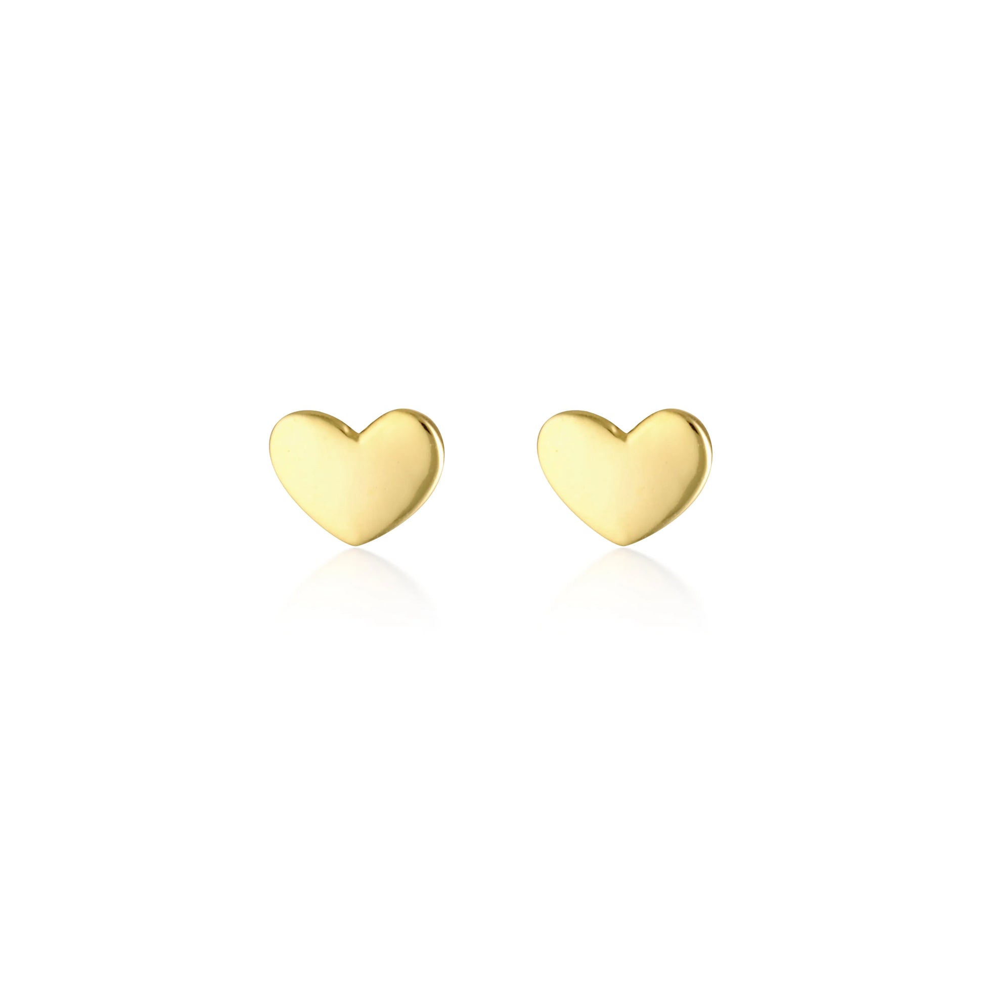 Golden Heart Shaped Stud Earrings 1