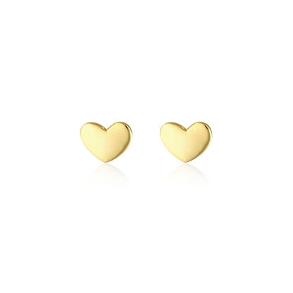 Golden Heart Shaped Stud Earrings 1
