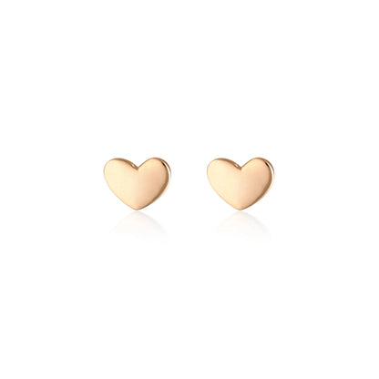Golden Heart Shaped Stud Earrings 2