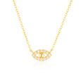 Load image into Gallery viewer, Golden Evil Eye Necklace with 0.3 TCW Round Lab-Grown Diamonds
