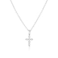 Load image into Gallery viewer, 0.1 TCW Round Lab-Grown Diamond Cross Pendant Necklace in Gold
