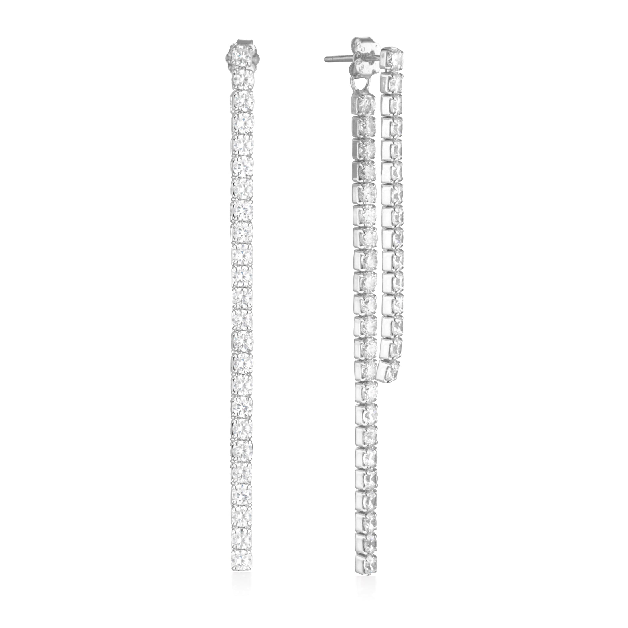 Elegant 0.4 TCW Round Lab-Grown Diamond Tennis Drop Earrings