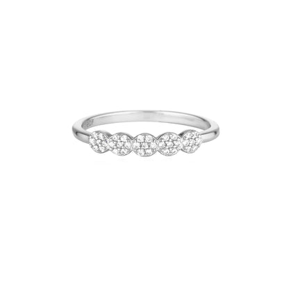 Elegant 0.10 TCW Round Lab-Grown Diamond Cluster Wedding Band 6