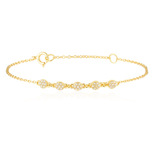 Elegant 0.2 TCW Round Lab-Grown Diamond Multi-Stone Gold Bracelet