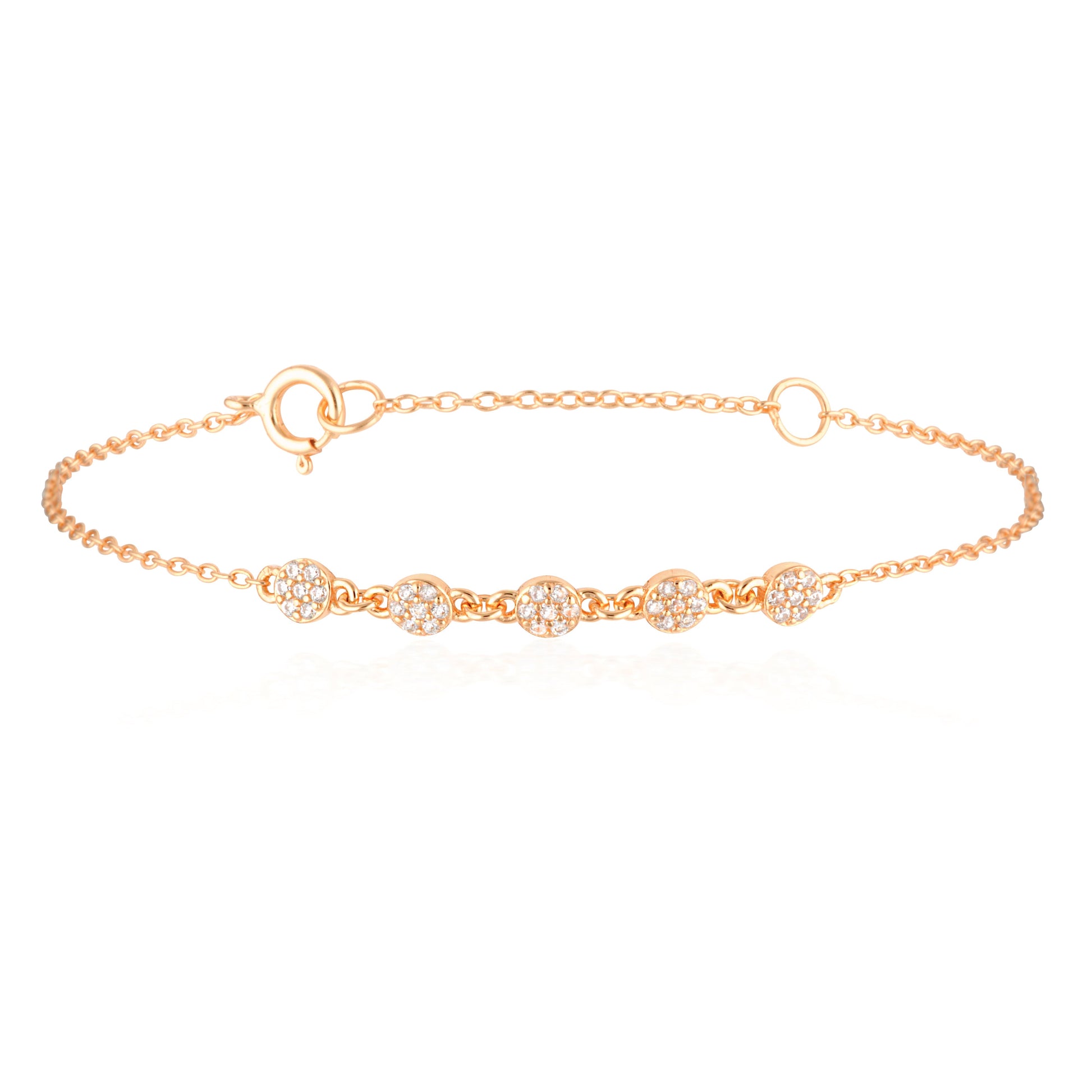 Elegant 0.2 TCW Round Lab-Grown Diamond Multi-Stone Gold Bracelet 5