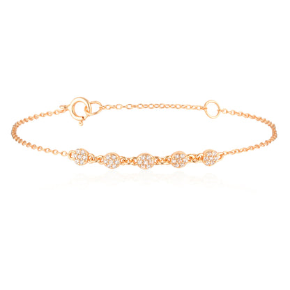 Elegant 0.2 TCW Round Lab-Grown Diamond Multi-Stone Gold Bracelet 5