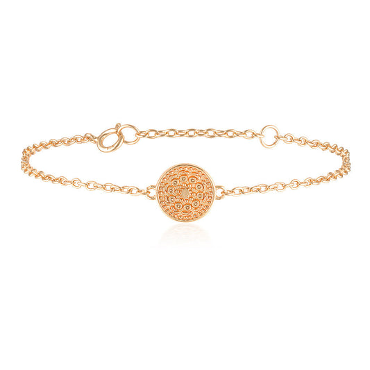 Golden Round Medallion Stackable Bracelet