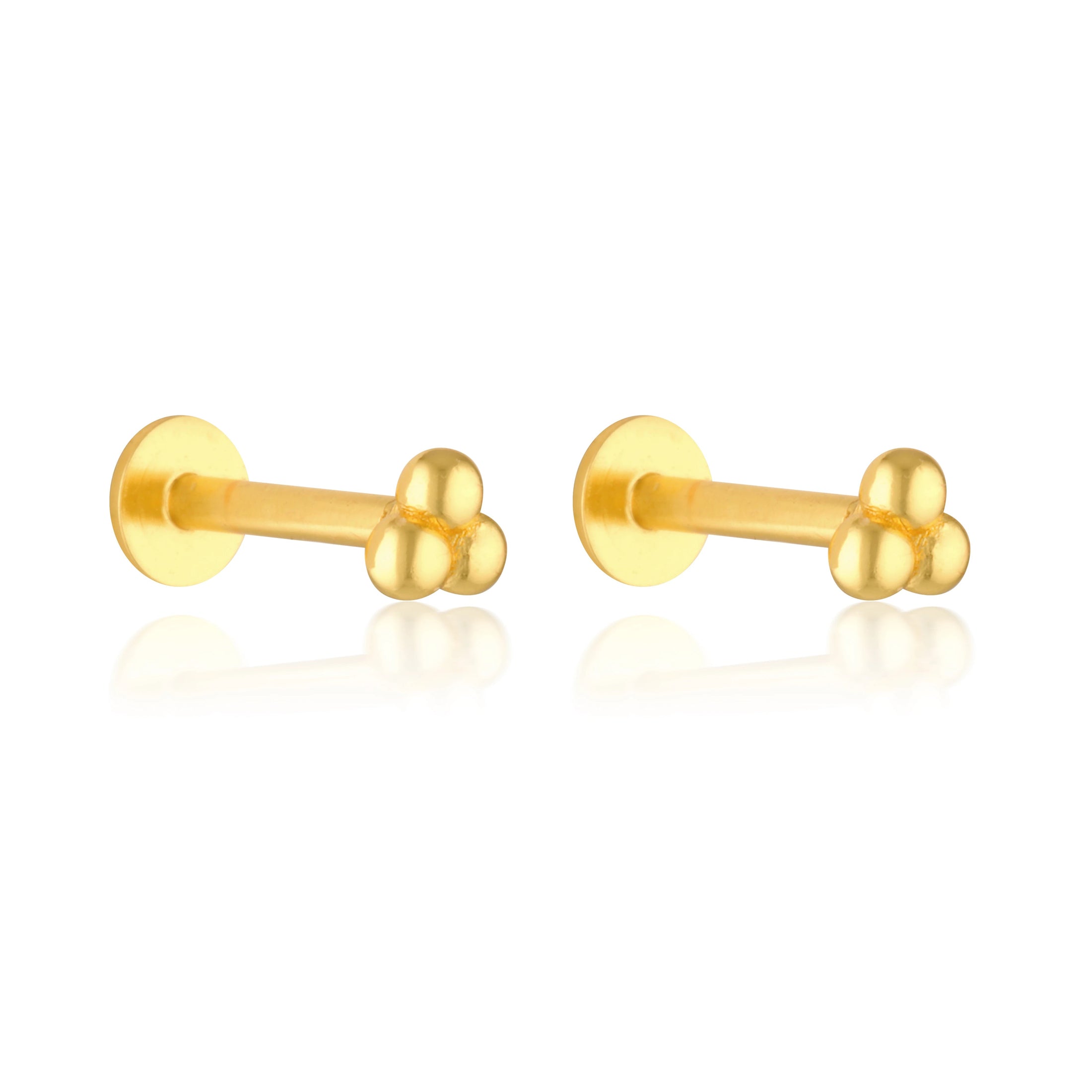 Elegant Triple Sphere Stud Earrings