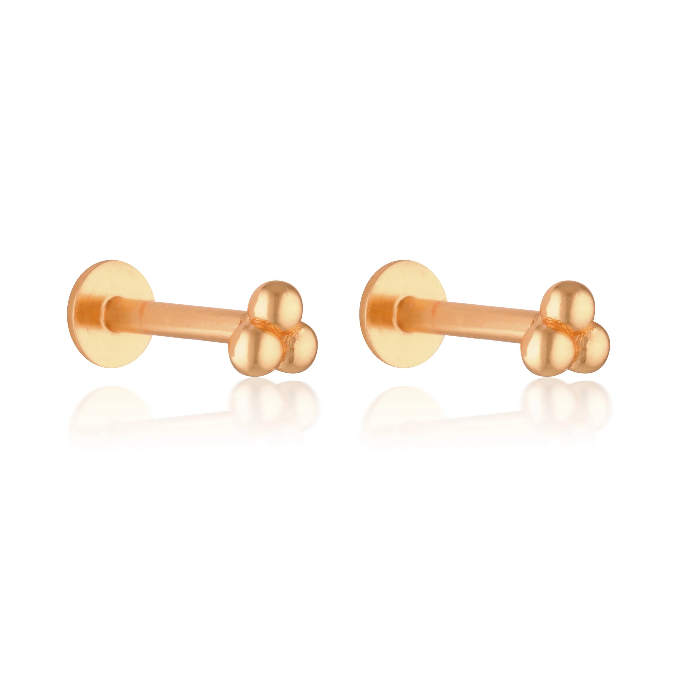 Elegant Triple Sphere Stud Earrings