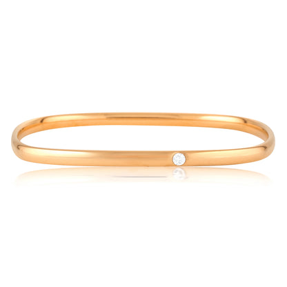 Elegant 0.03 TCW Round Lab-Grown Diamond Gold Bangle Bracelets 6