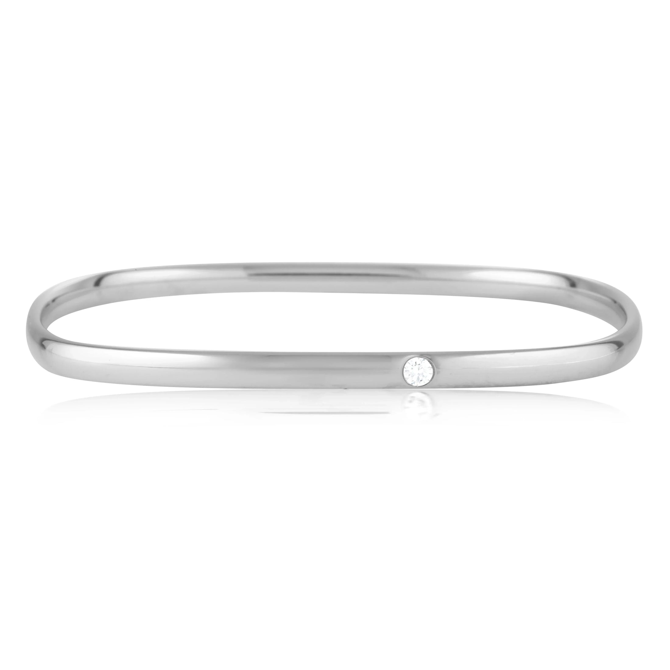 Elegant 0.03 TCW Round Lab-Grown Diamond Gold Bangle Bracelet