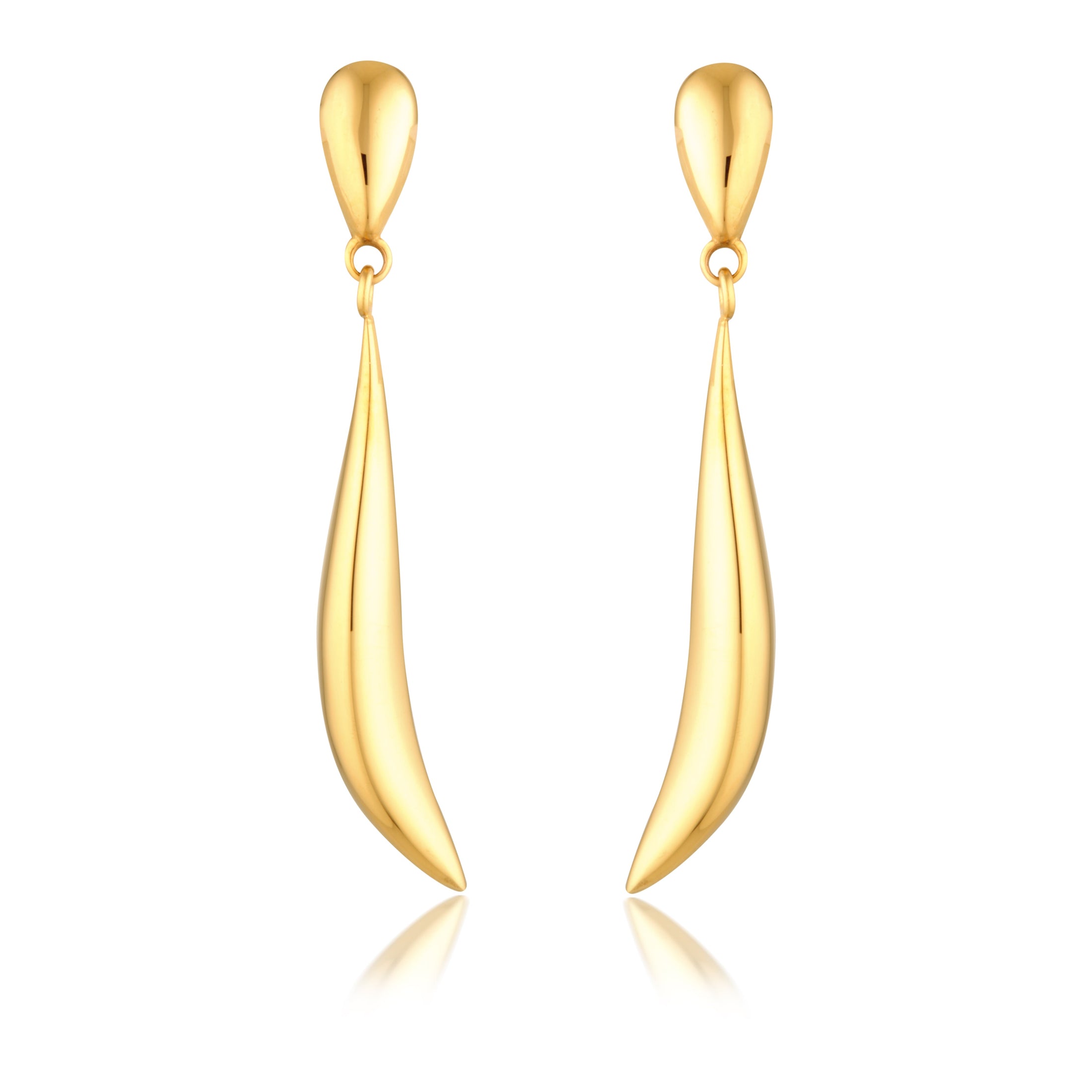 Elegant Gold Teardrop Dangle Earrings