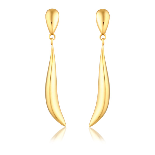 Elegant Gold Teardrop Dangle Earrings