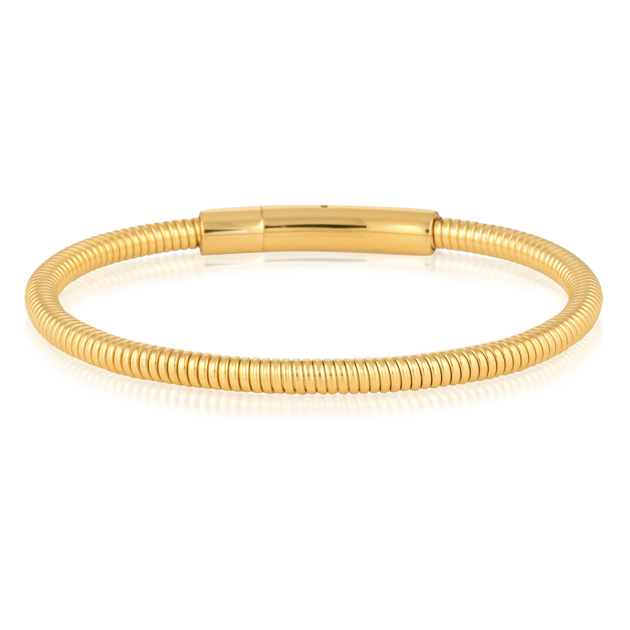 Elegant Gold Coil Bangle Bracelet