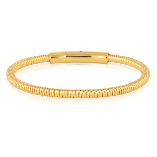 Elegant Gold Coil Bangle Bracelet