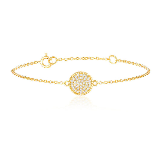 1.0 TCW Lab-Grown Round Diamond Gold Bracelet