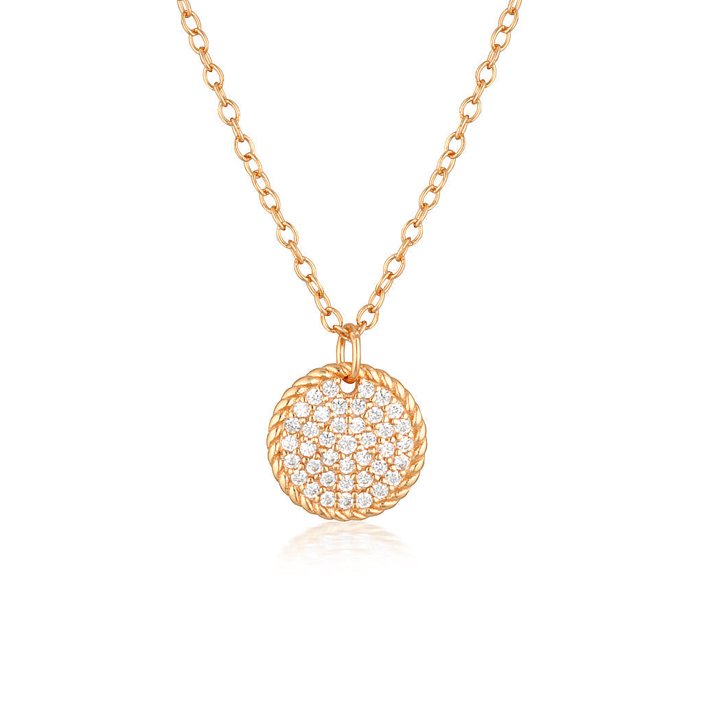 Radiant 0.4 TCW Round Lab-Grown Diamond Medallion Necklace