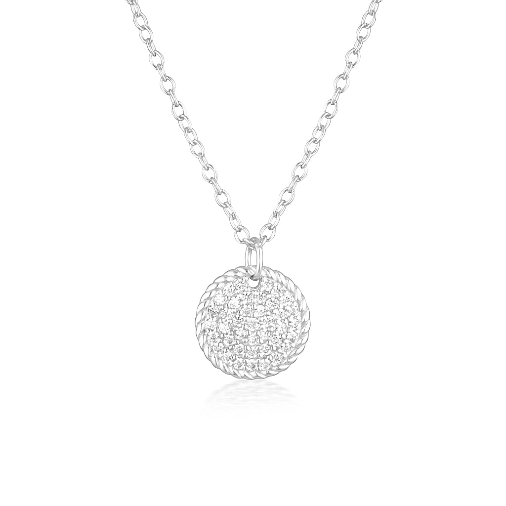 Radiant 0.4 TCW Round Lab-Grown Diamond Medallion Necklace