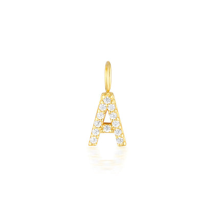 Radiant 0.02 TCW Round Lab-Grown Diamond Initial Pendant A-Z 46