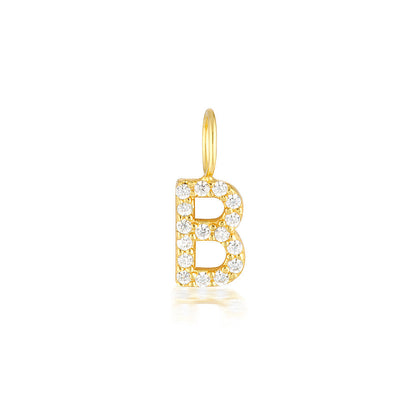 Radiant 0.02 TCW Round Lab-Grown Diamond Initial Pendant A-Z 47