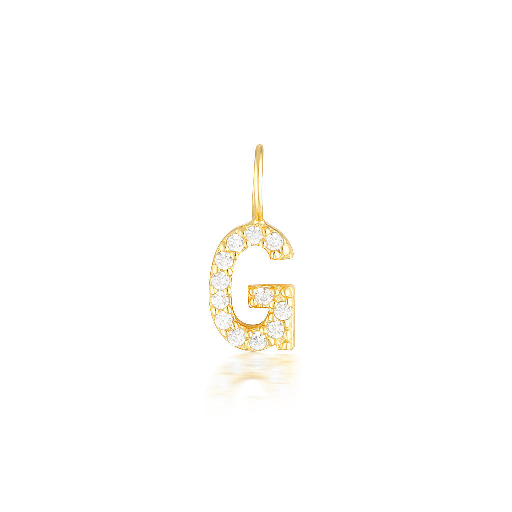 Radiant 0.02 TCW Round Lab-Grown Diamond Initial Pendant A-Z