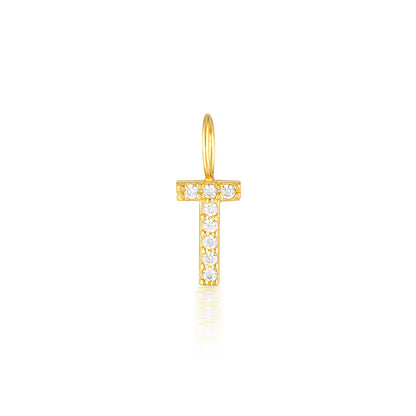 Radiant 0.02 TCW Round Lab-Grown Diamond Initial Pendant A-Z