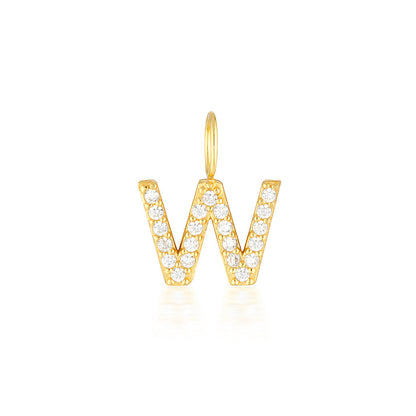Radiant 0.02 TCW Round Lab-Grown Diamond Initial Pendant A-Z