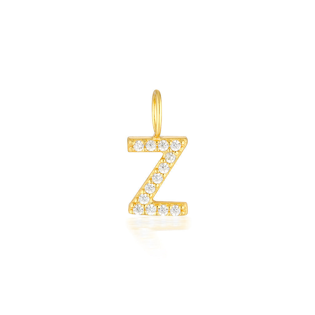 Radiant 0.02 TCW Round Lab-Grown Diamond Initial Pendant A-Z