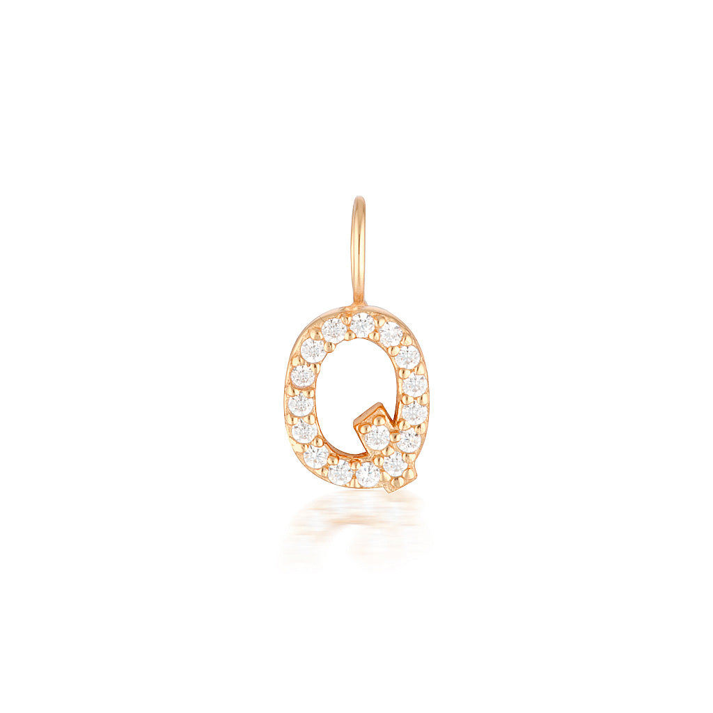 Radiant 0.02 TCW Round Lab-Grown Diamond Initial Pendant A-Z