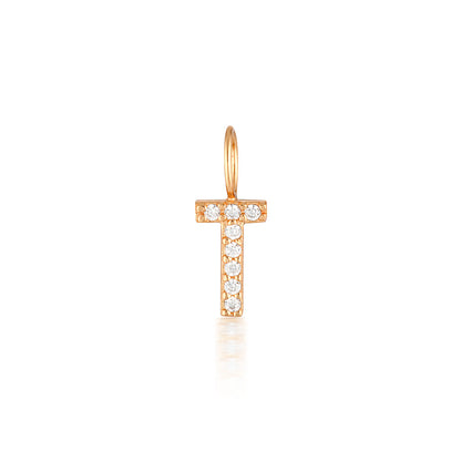 Radiant 0.02 TCW Round Lab-Grown Diamond Initial Pendant A-Z