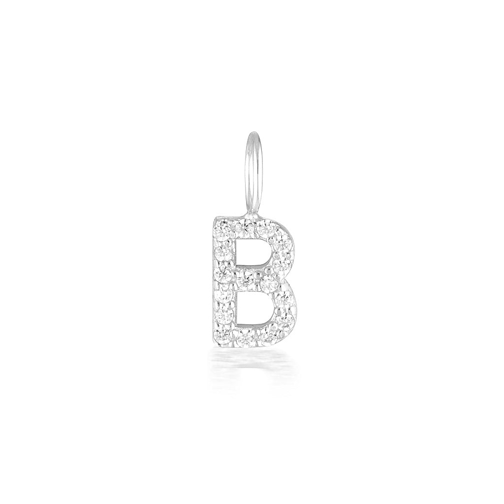 Radiant 0.02 TCW Round Lab-Grown Diamond Initial Pendant A-Z