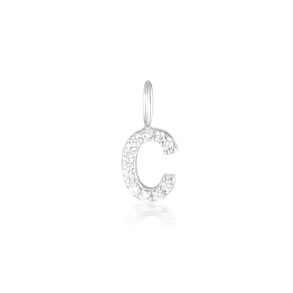 Radiant 0.02 TCW Round Lab-Grown Diamond Initial Pendant A-Z