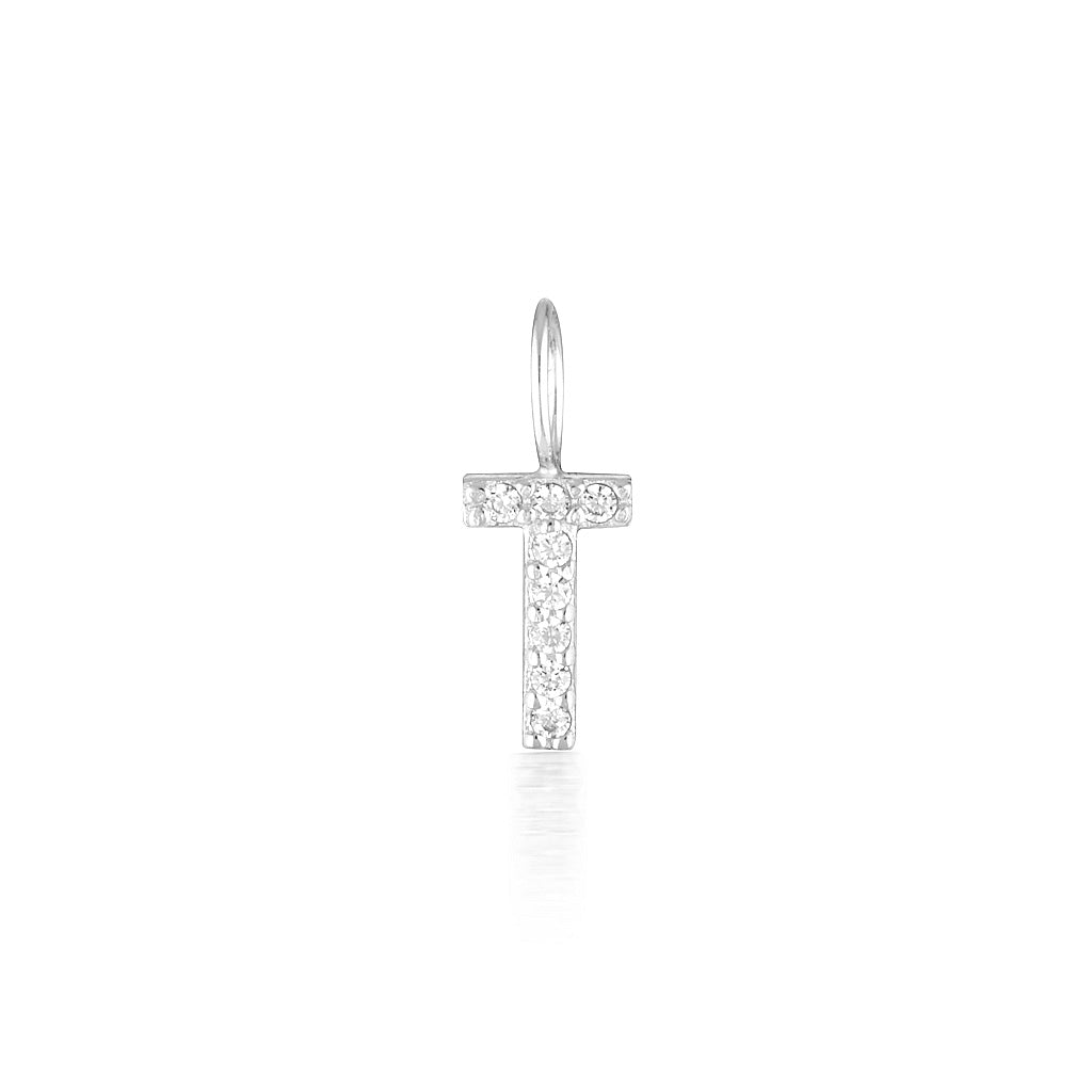 Radiant 0.02 TCW Round Lab-Grown Diamond Initial Pendant A-Z 40