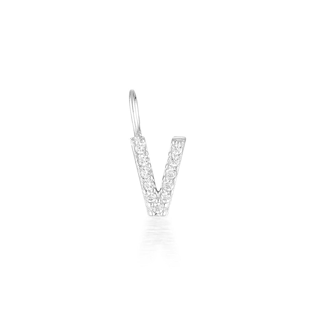 Radiant 0.02 TCW Round Lab-Grown Diamond Initial Pendant A-Z