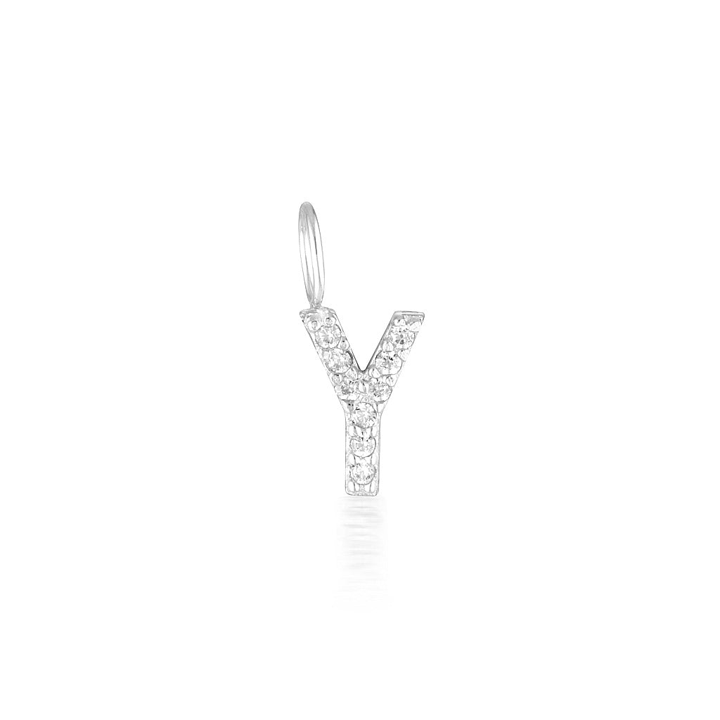 Radiant 0.02 TCW Round Lab-Grown Diamond Initial Pendant A-Z