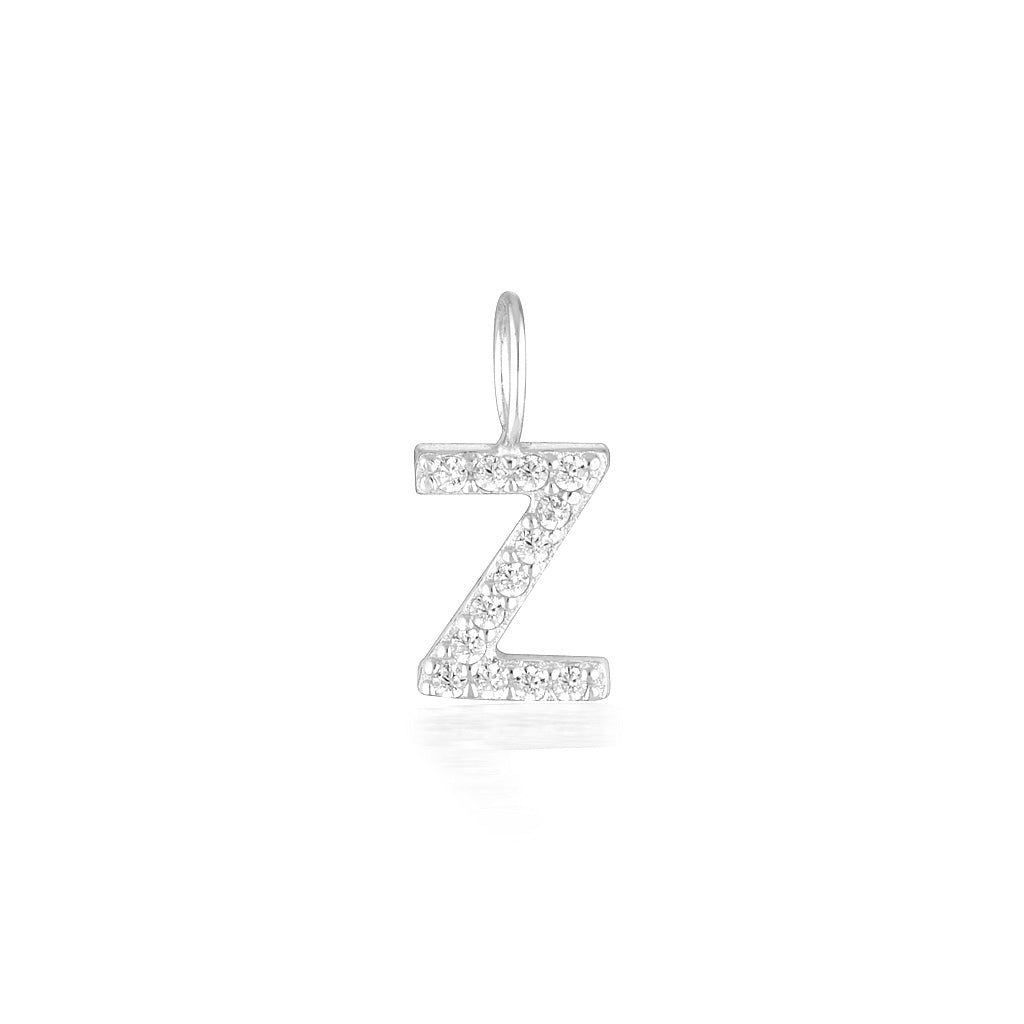 Radiant 0.02 TCW Round Lab-Grown Diamond Initial Pendant A-Z