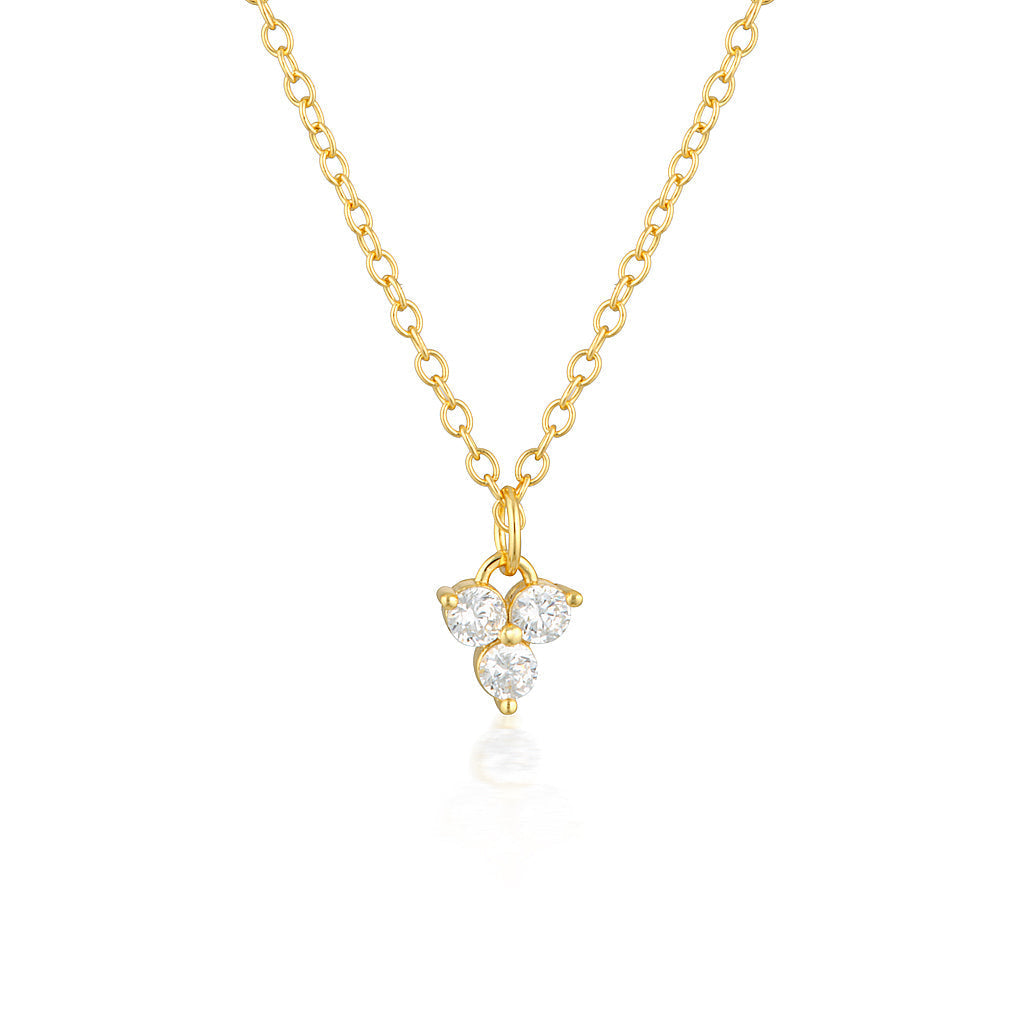 0.30 TCW Round Lab-Grown Diamond Trio Necklace in Gold